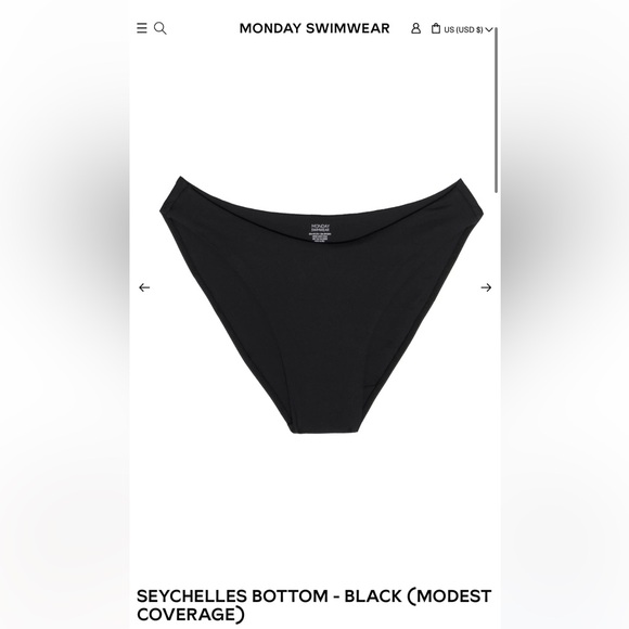 Monday Swimwear SEYCHELLES BOTTOM Black - Picture 1 of 4